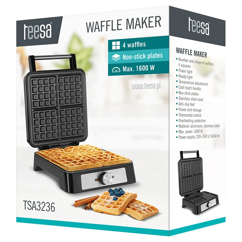 Aparat 4 Wafe 1600W Inox Teesa