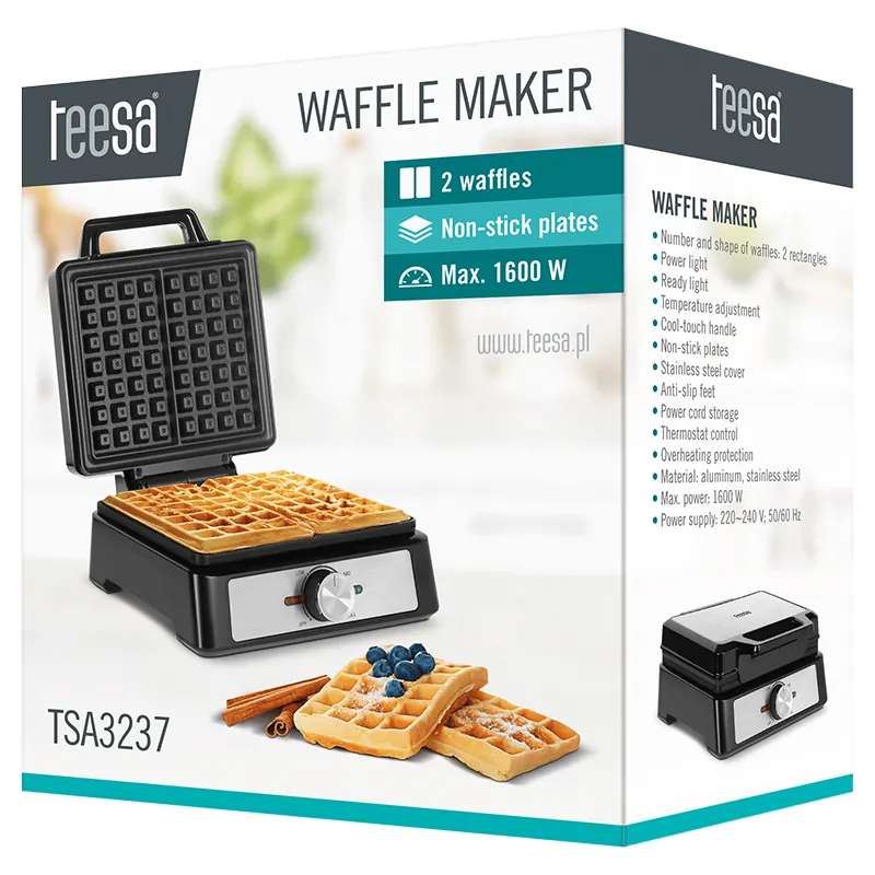 Aparat 2 Wafe 1600W Inox Teesa