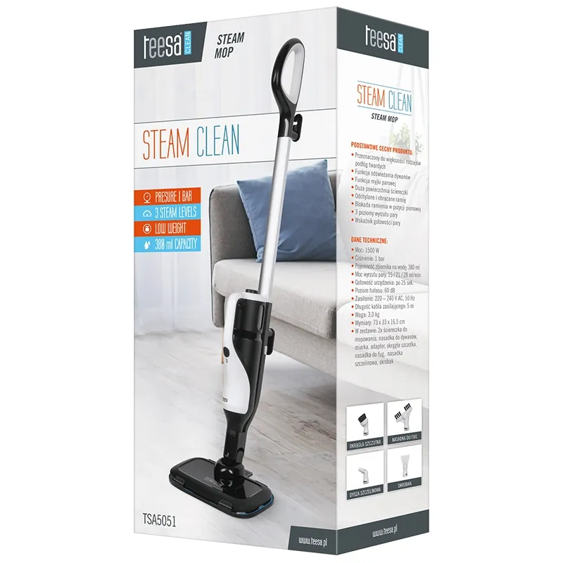 Mop cu Aburi 1500W Teesa Steam Clean