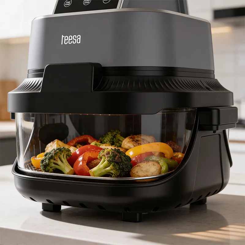 Friteuza Glass Airfryer 4L+1.5L 1500W Teesa