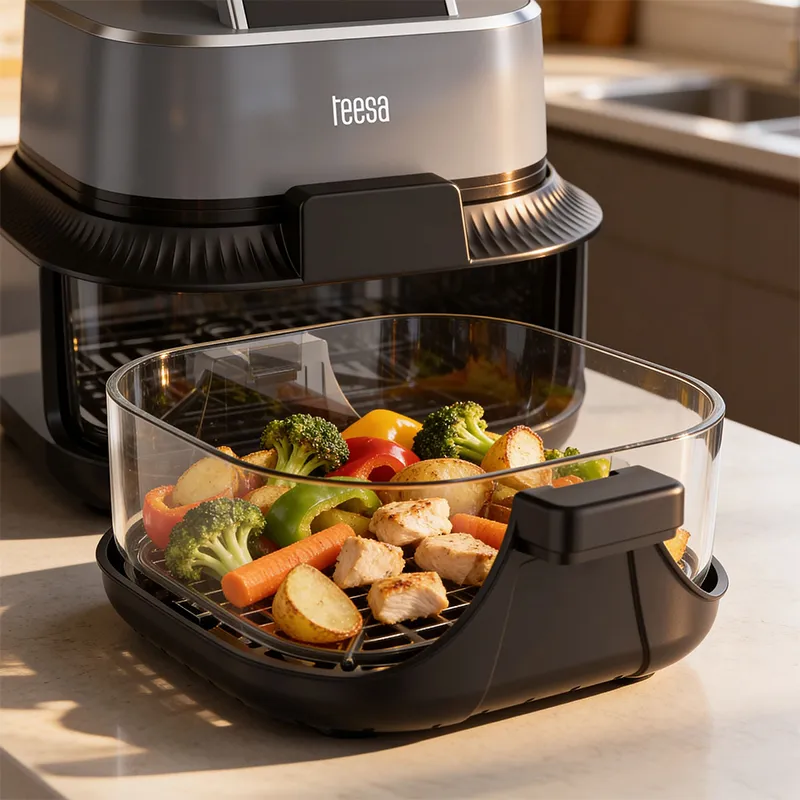 Friteuza Glass Airfryer 4L+1.5L 1500W Teesa