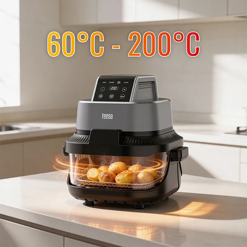 Friteuza Glass Airfryer 4L+1.5L 1500W Teesa