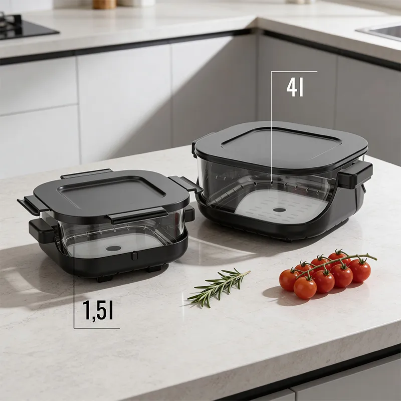 Friteuza Glass Airfryer 4L+1.5L 1500W Teesa