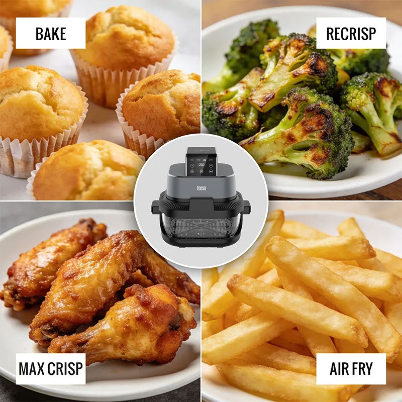 Friteuza Glass Airfryer 4L+1.5L 1500W Teesa