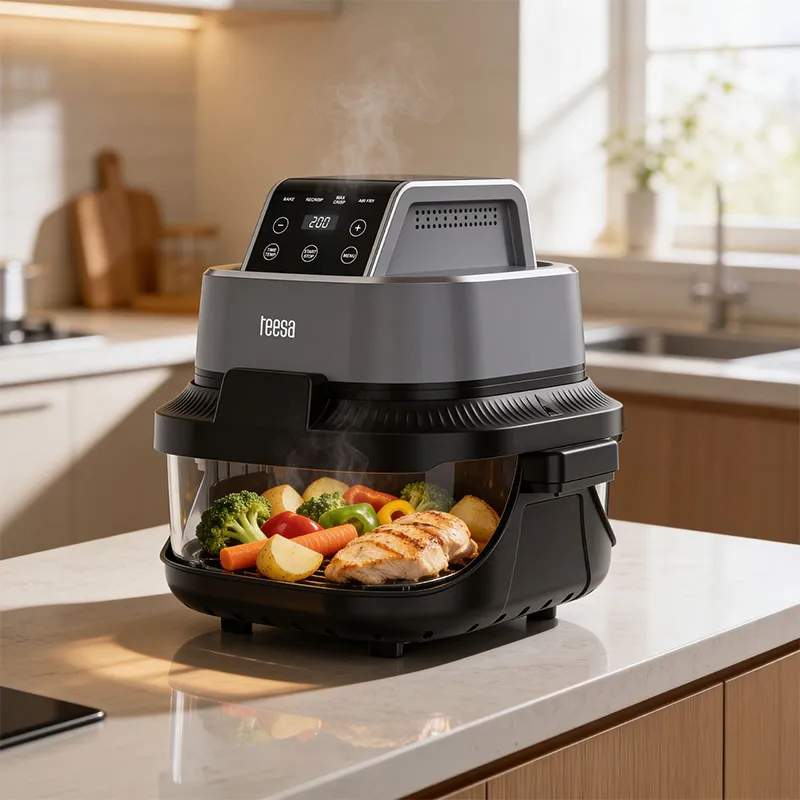 Friteuza Glass Airfryer 4L+1.5L 1500W Teesa
