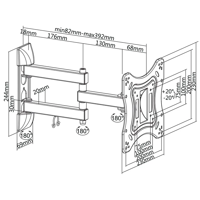 Suport TV de Perete 23-42INCH Cabletech