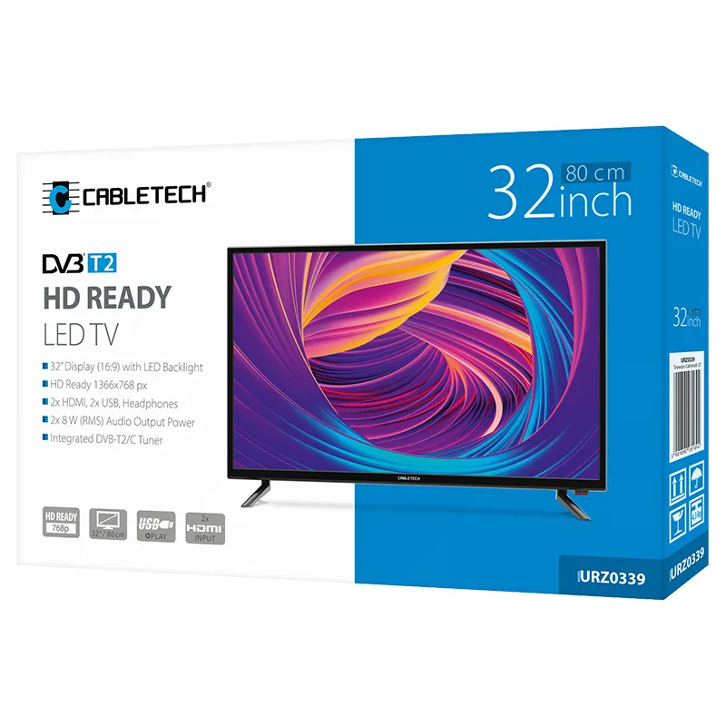 TV HD 32 Inch 81CM H.265 HEVC Cabletech