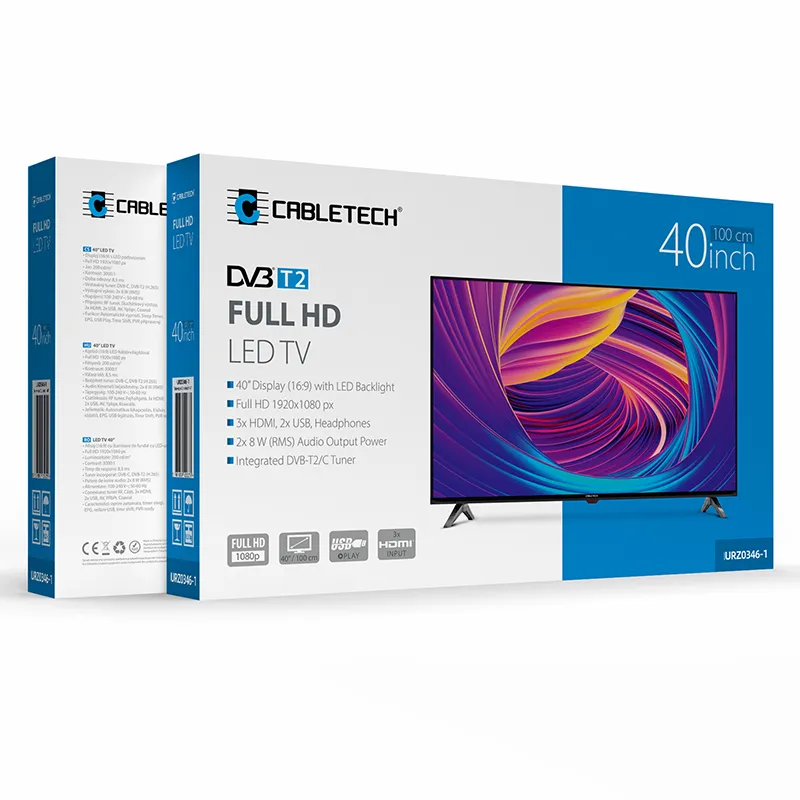 TV Full HD 40 Inch 102CM H.265 HEVC Cabletech
