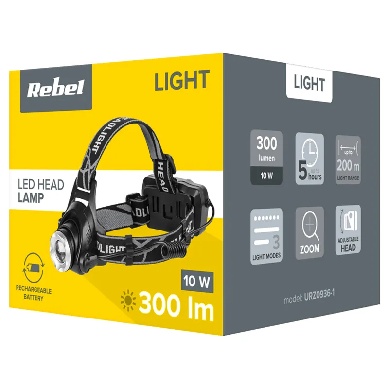 Lanterna Frunte cu Acumulator 10W Rebel
