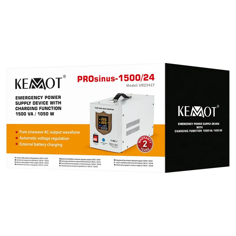 UPS Centrale Termice Sinus Pur 1500VA/1050W 24V Kemot