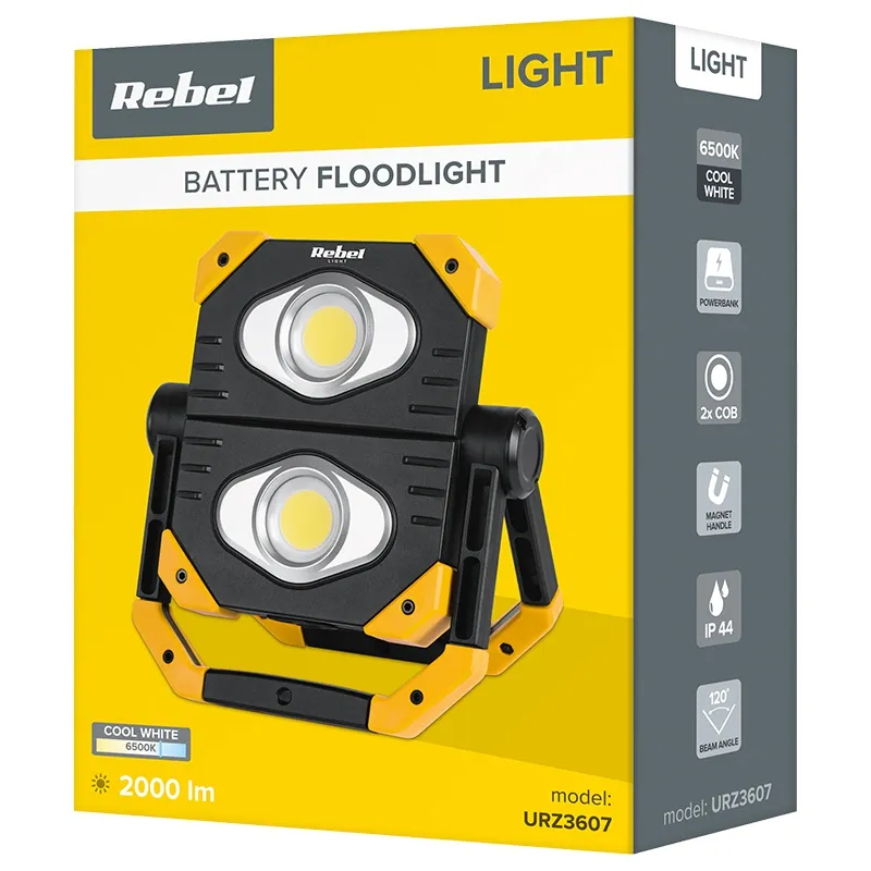 Reflector LED 2X 9.5W COB Acu 3.7V 5AH Rebel