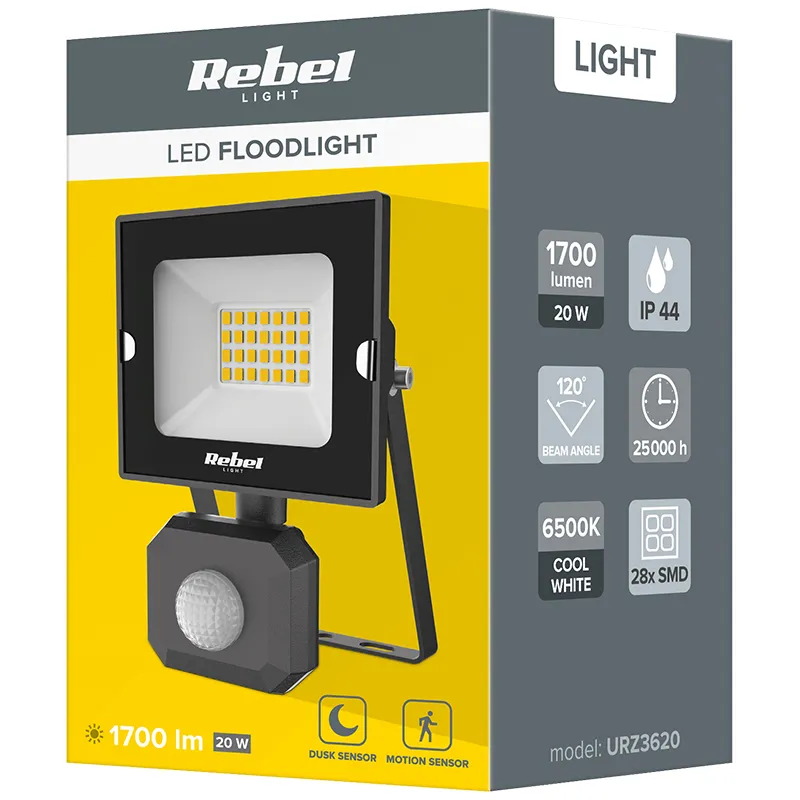Reflector 20W cu Senzor de Miscare 6500K 230V Rebel