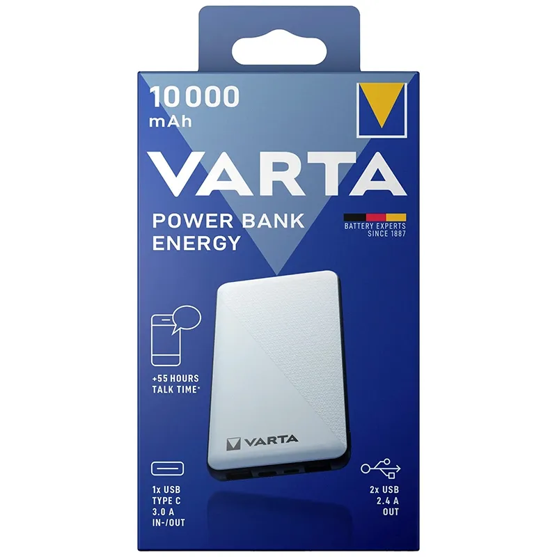 Power Bank 2X USB 1X Type-C 10000MAH Varta