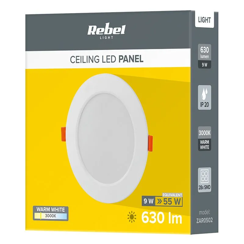 Spot LED Incastrat 145MM 9W 3000K 230V Rebel