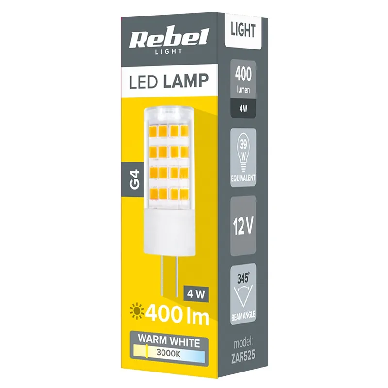 Bec LED G4 4W 3000K 12V Rebel