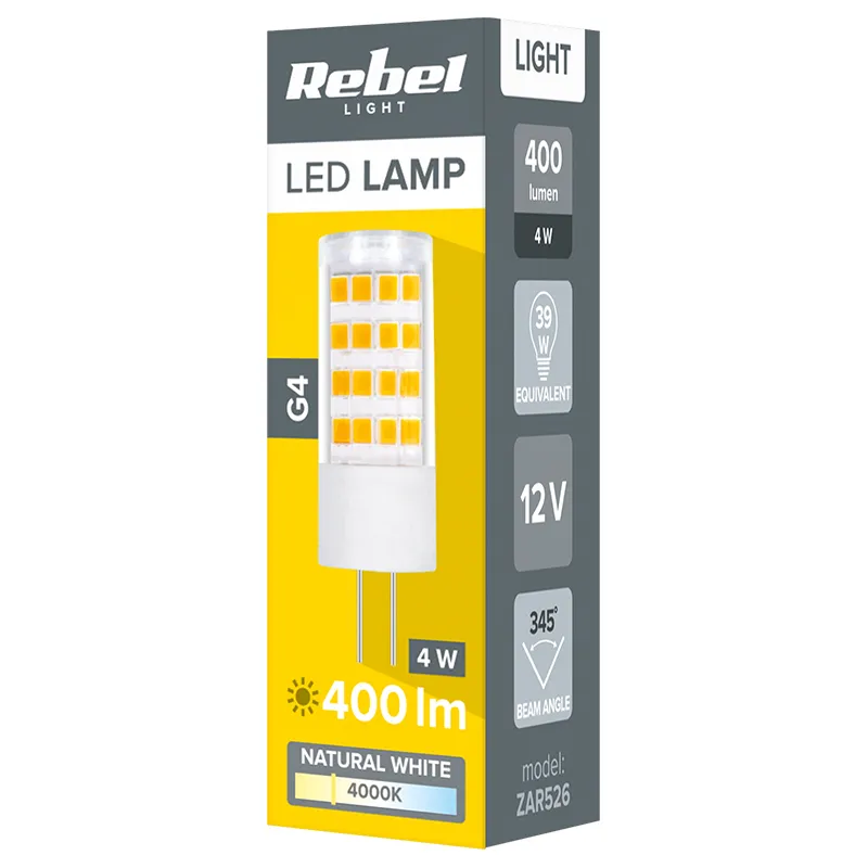 Bec LED G4 4W 4000K 12V Rebel
