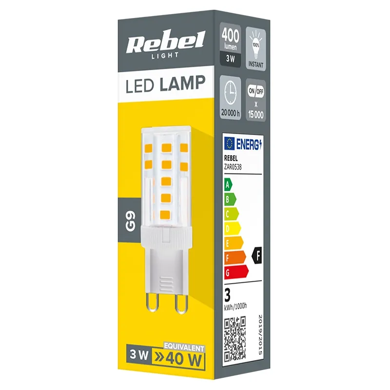 Bec LED G9 3W 3000K 230V Rebel