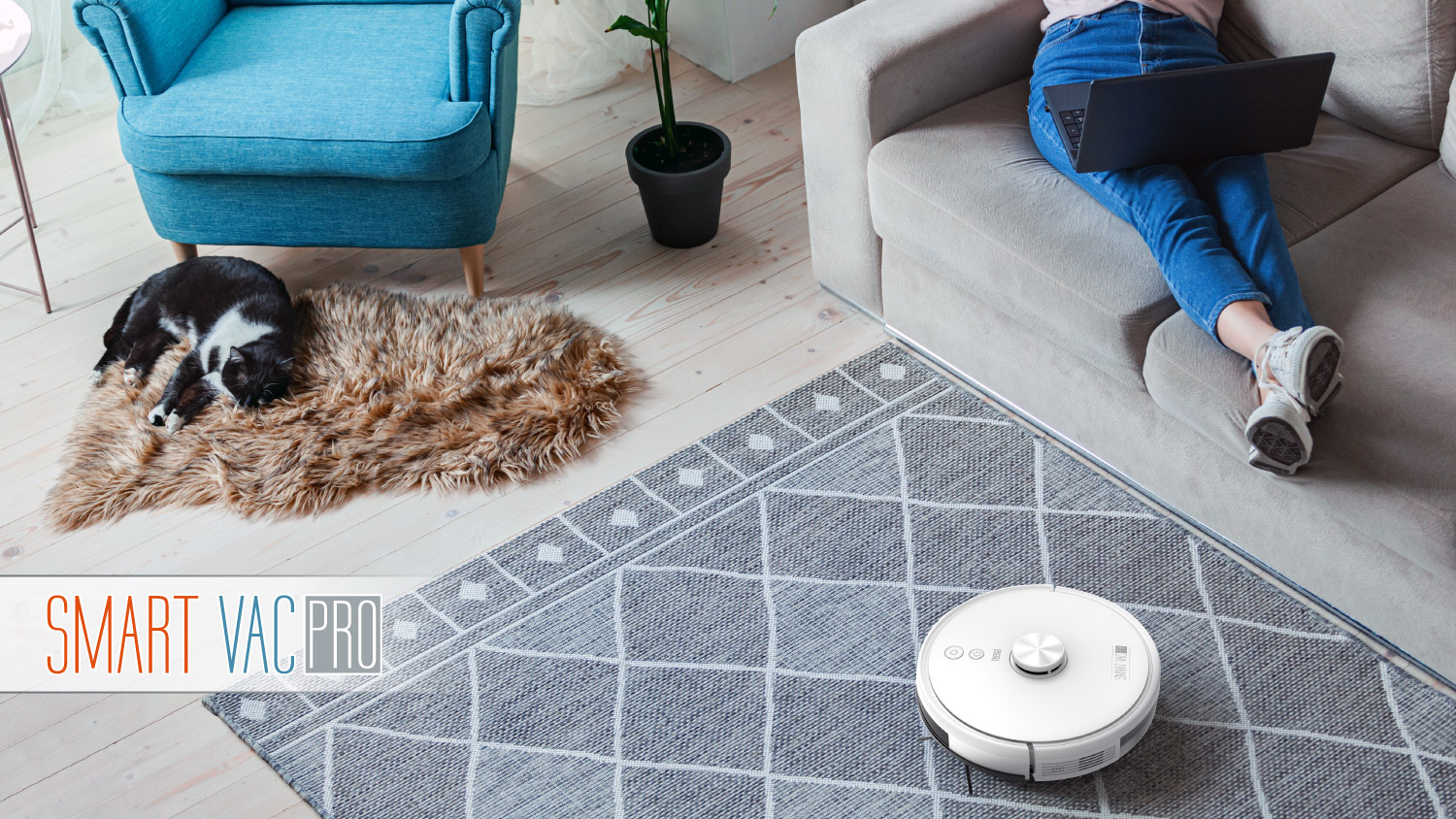 Robot curatare Teesa SMART VAC PRO Robot aspirare si curatare cu aplicatie Teesa